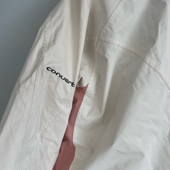 COLUMBIA CONVERTS Sportwear White Pink Zip Up Jacket Women's Size M Waterproof - Picture 15 of 16
